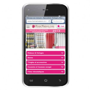 Page d'acceuil site mobile HomeMaison