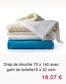 drap de douche avec gant Home Maison