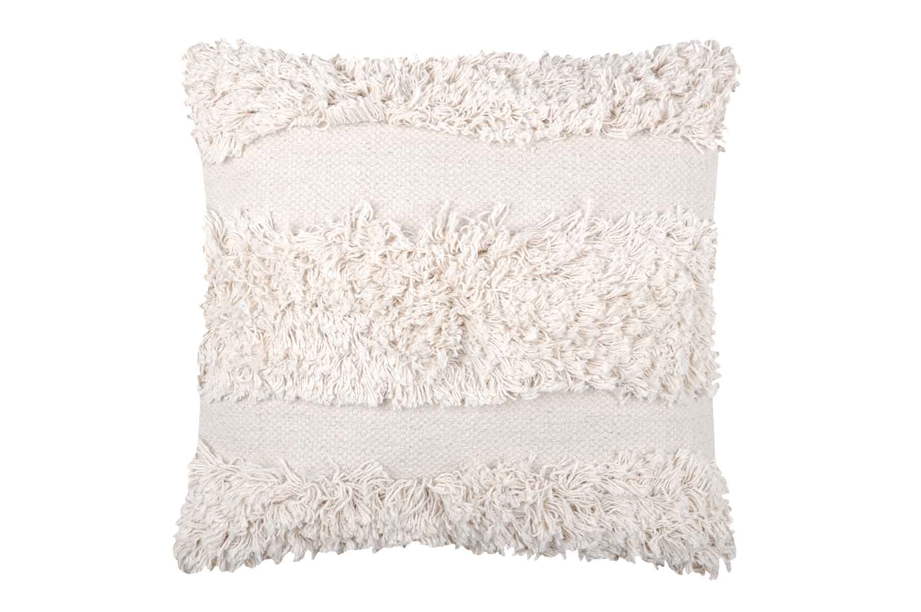 Coup de coeur : Coussin Naturel à Rayures Frangées