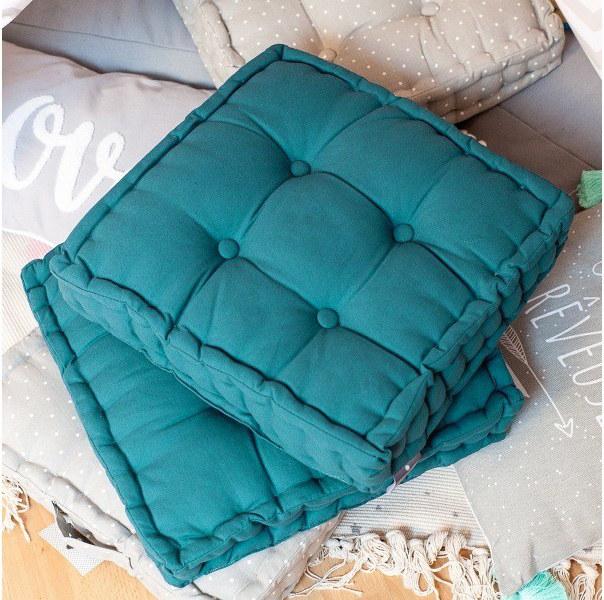 Coussin de sol déco bleue