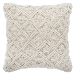 Coussin naturel en macramé