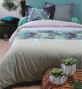 Parure de couette esprit "feuillage tropical"