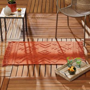 Tapis tendance bohème couleur terracotta