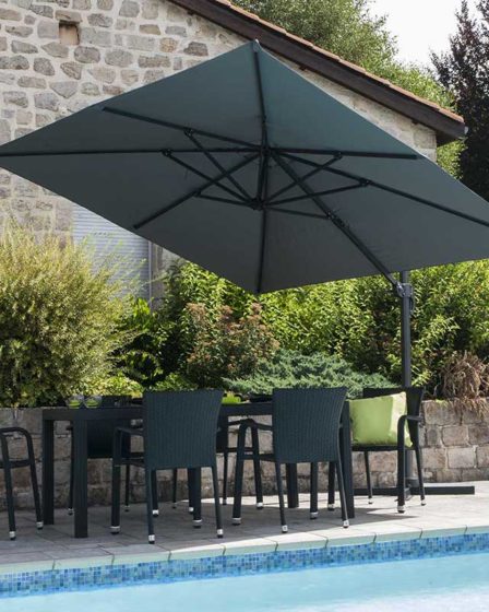 Parasol carré gris anthracite