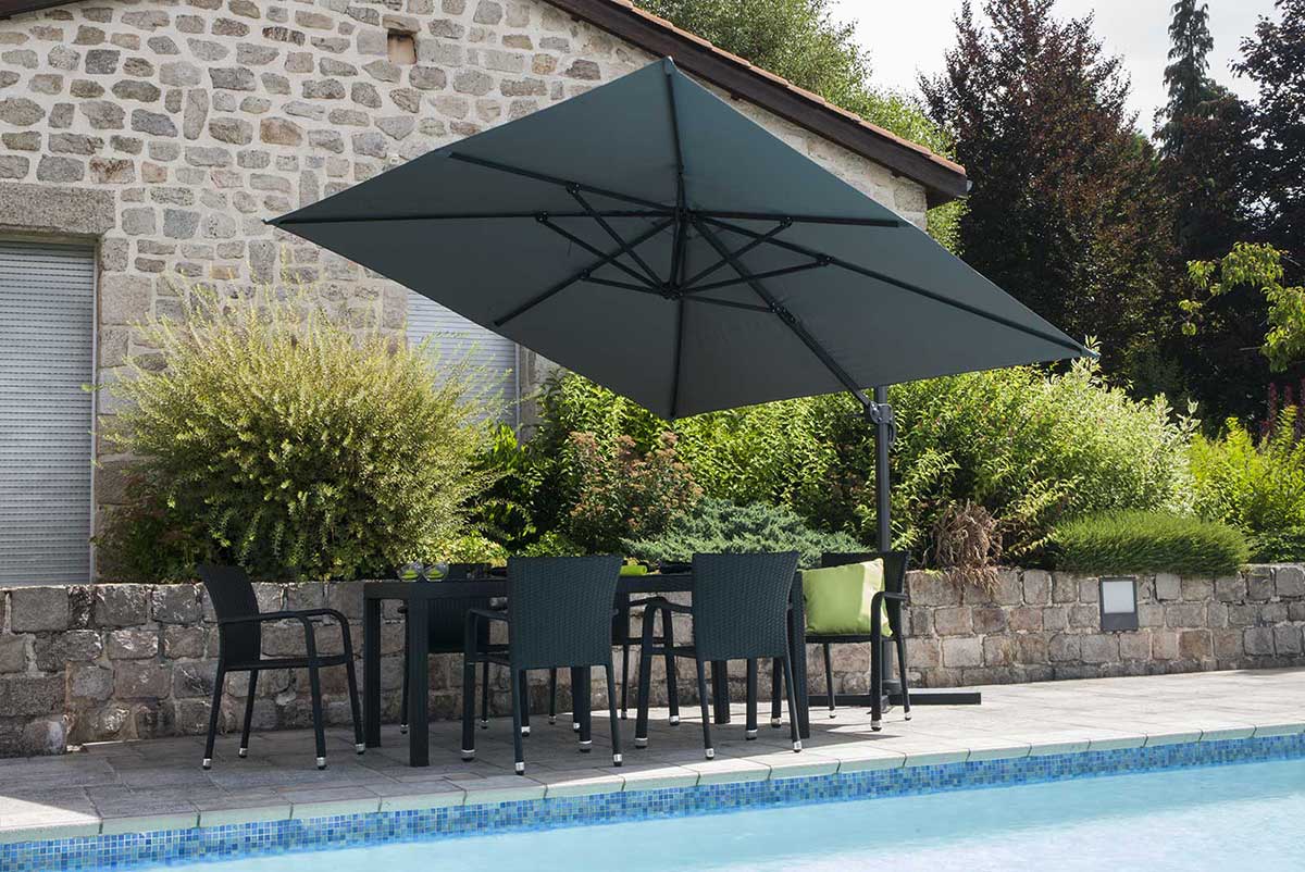 Parasol carré gris anthracite