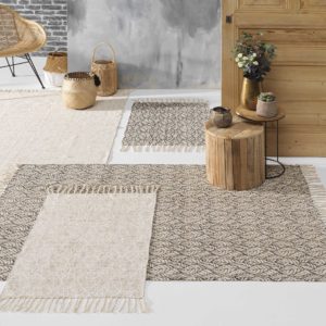 Tapis rectangulaire en jute et coton