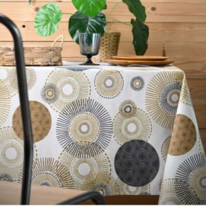nappe beige motif ethnique