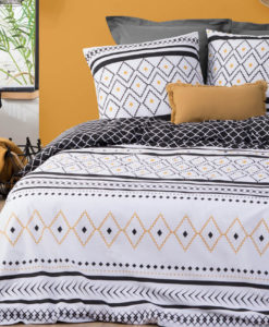 linge de lit percale de coton motifs ethnique