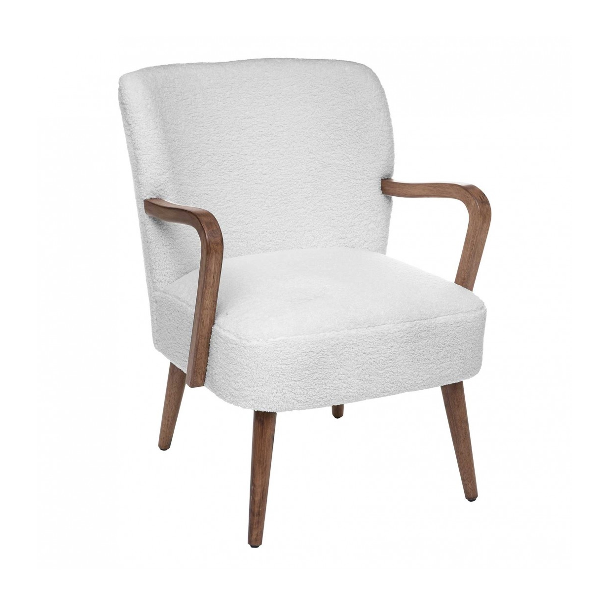 fauteuil blanc à bouclette