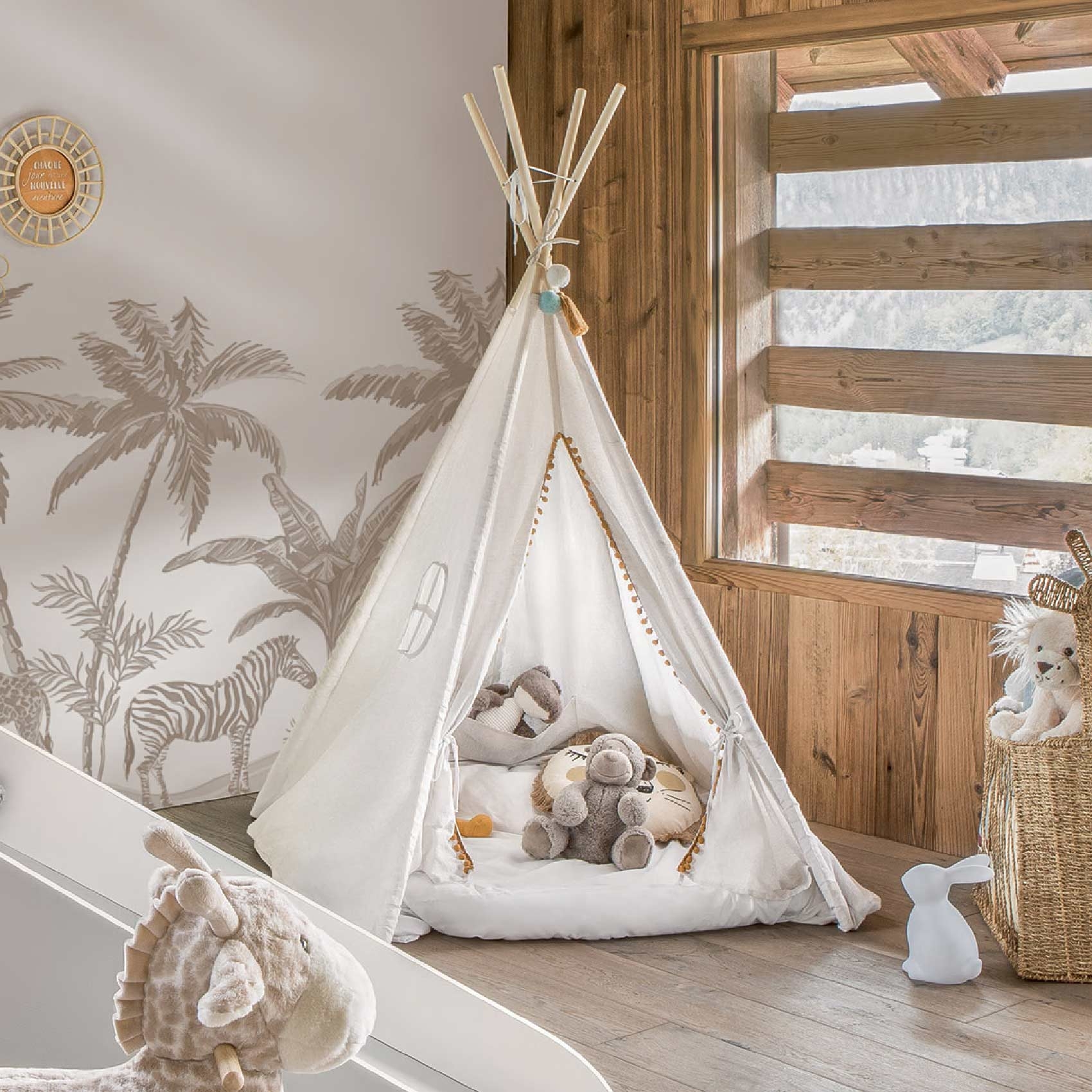 tipi enfant blanc et beige