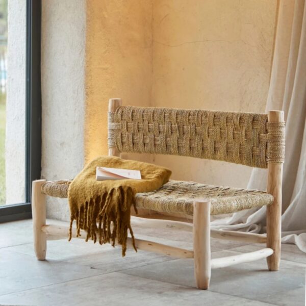 banquette authentique en bois naturel
