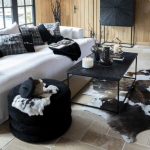 table basse noir en bois et métal