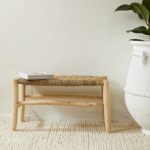 banc tressage damier pour décoration cloud dancer