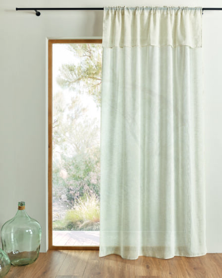 rideau voilage à volant 3 systèmes d'attache