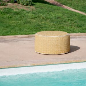 pouf gonflable effet raphia