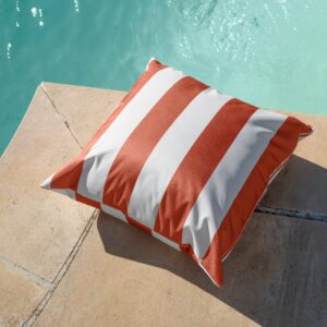 coussin extérieur rayures terracotta blanc
