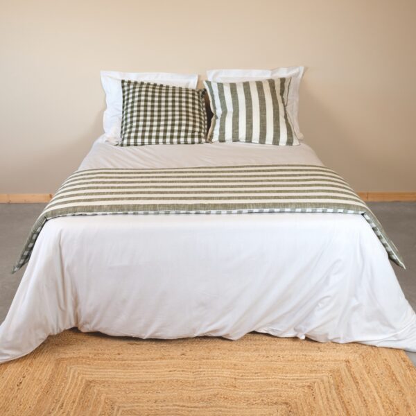 édredon réversible vichy rayures