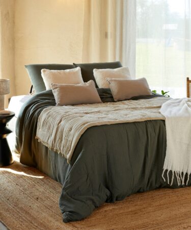Parure de lit en gaze de coton ANGELIA pour chambre parentale