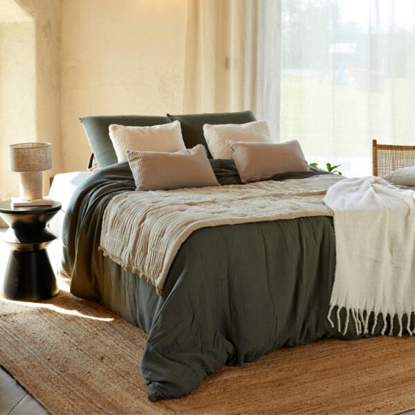 Parure de lit en gaze de coton ANGELIA pour chambre parentale