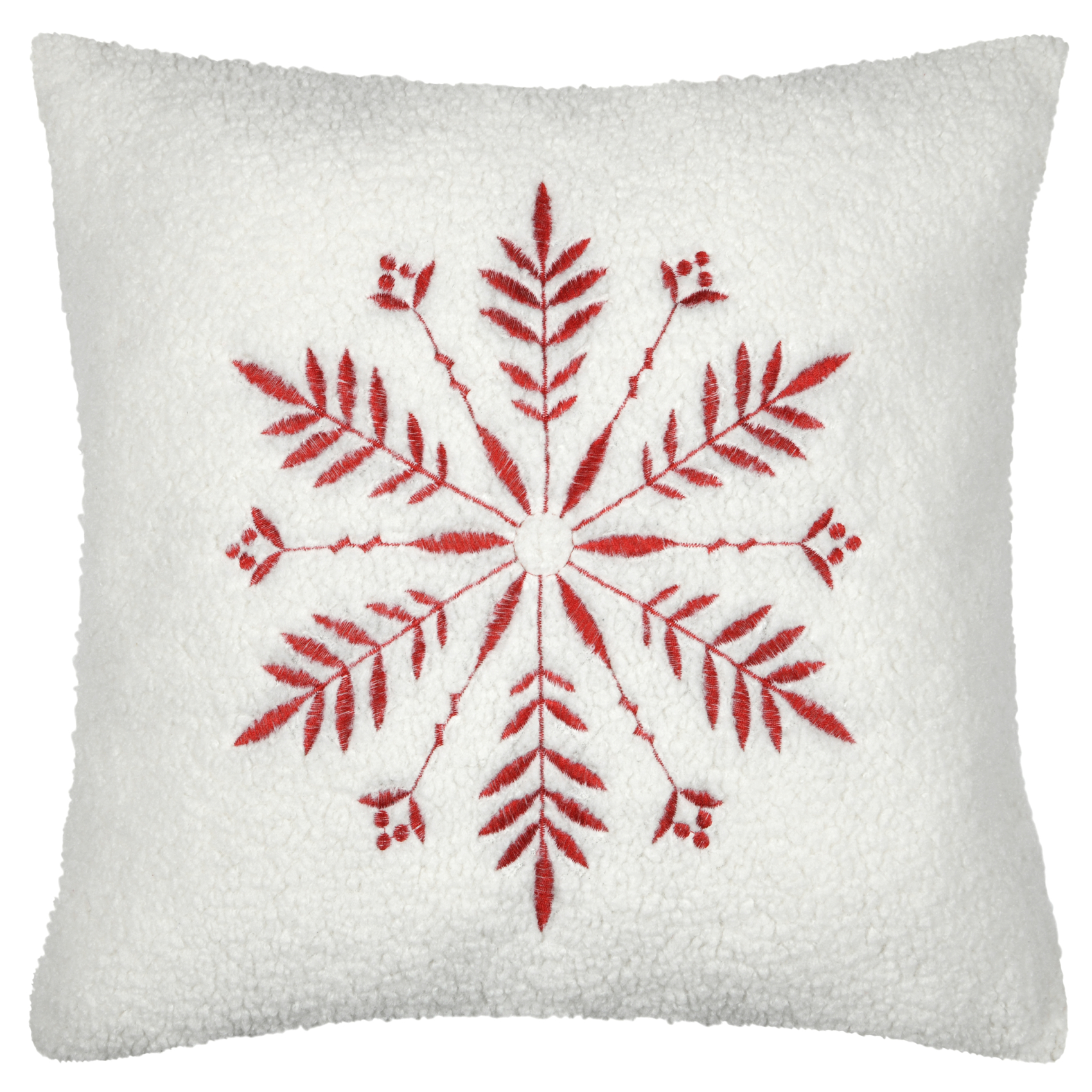 Coussin effet bouclette avec motif flocon