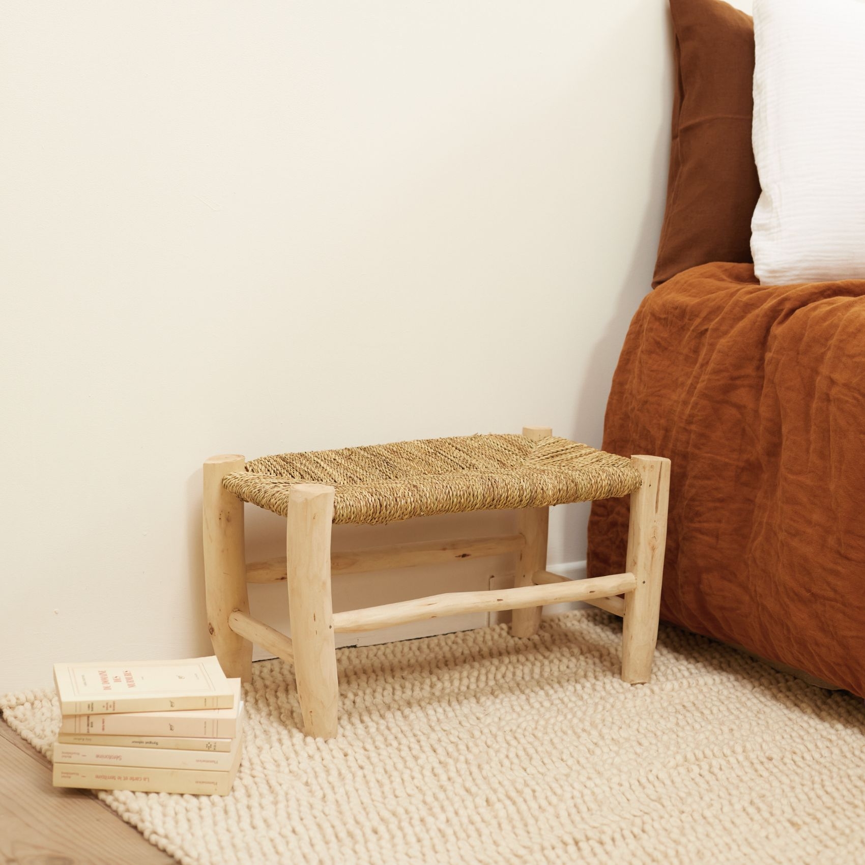 Banc Marocain Doum tressage central — vue 4