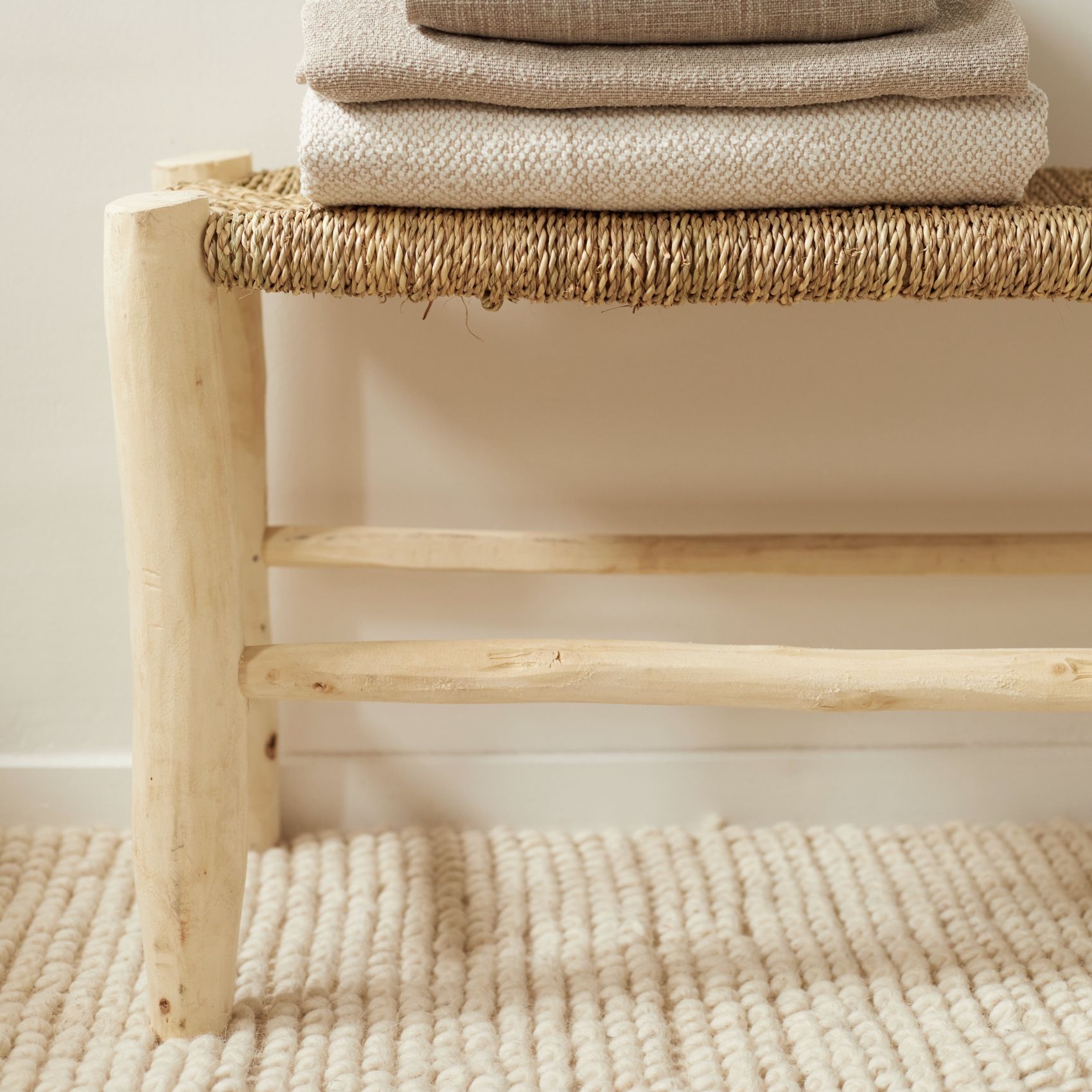 Banc Marocain Doum tressage central — vue 6