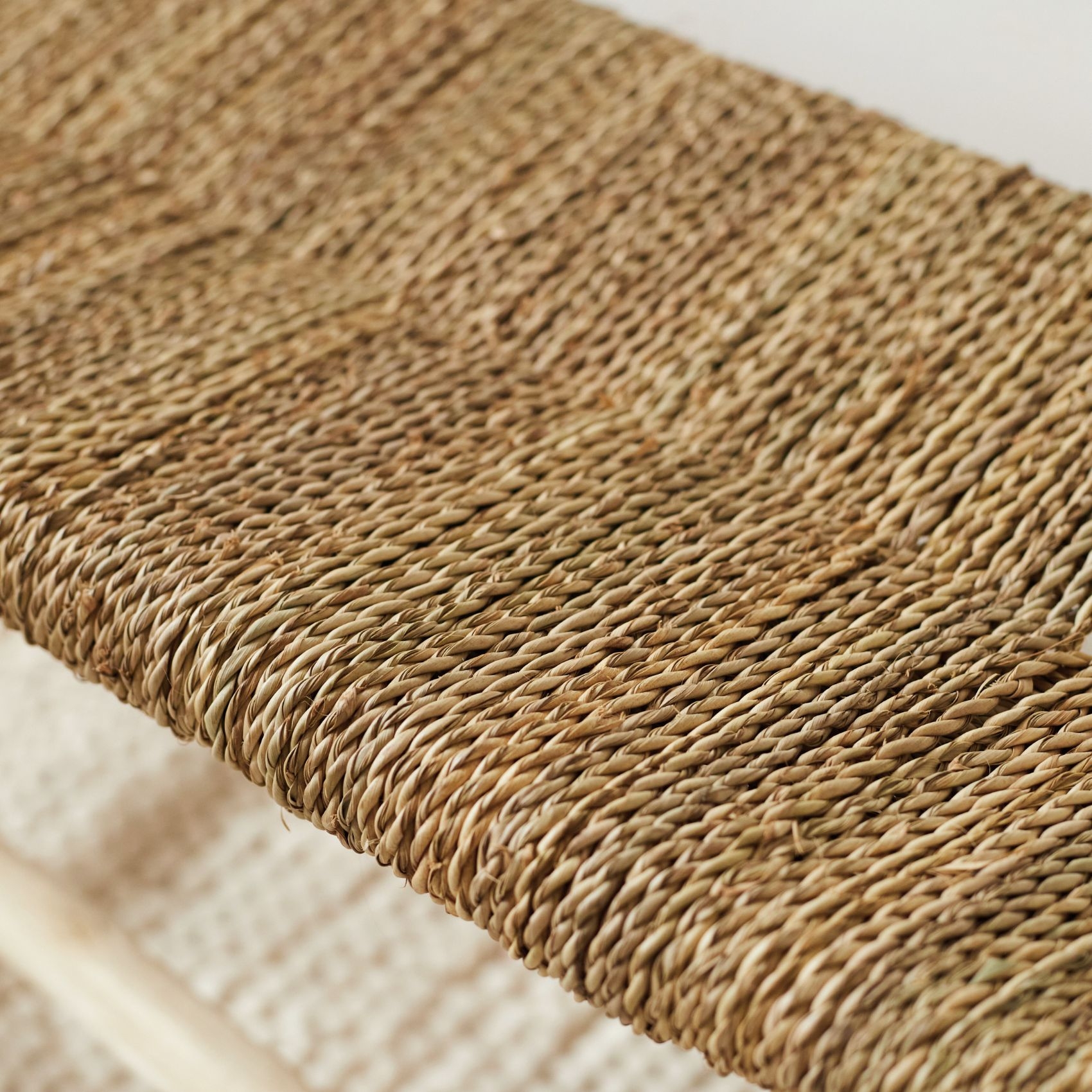 Banc Marocain Doum tressage central — vue 3