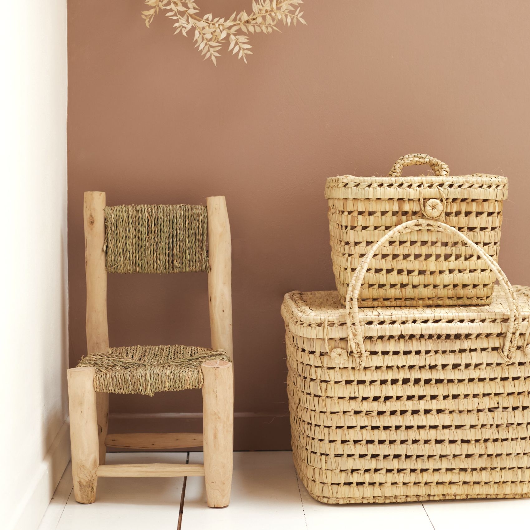 Chaise enfant bois de laurier et doum — vue 4