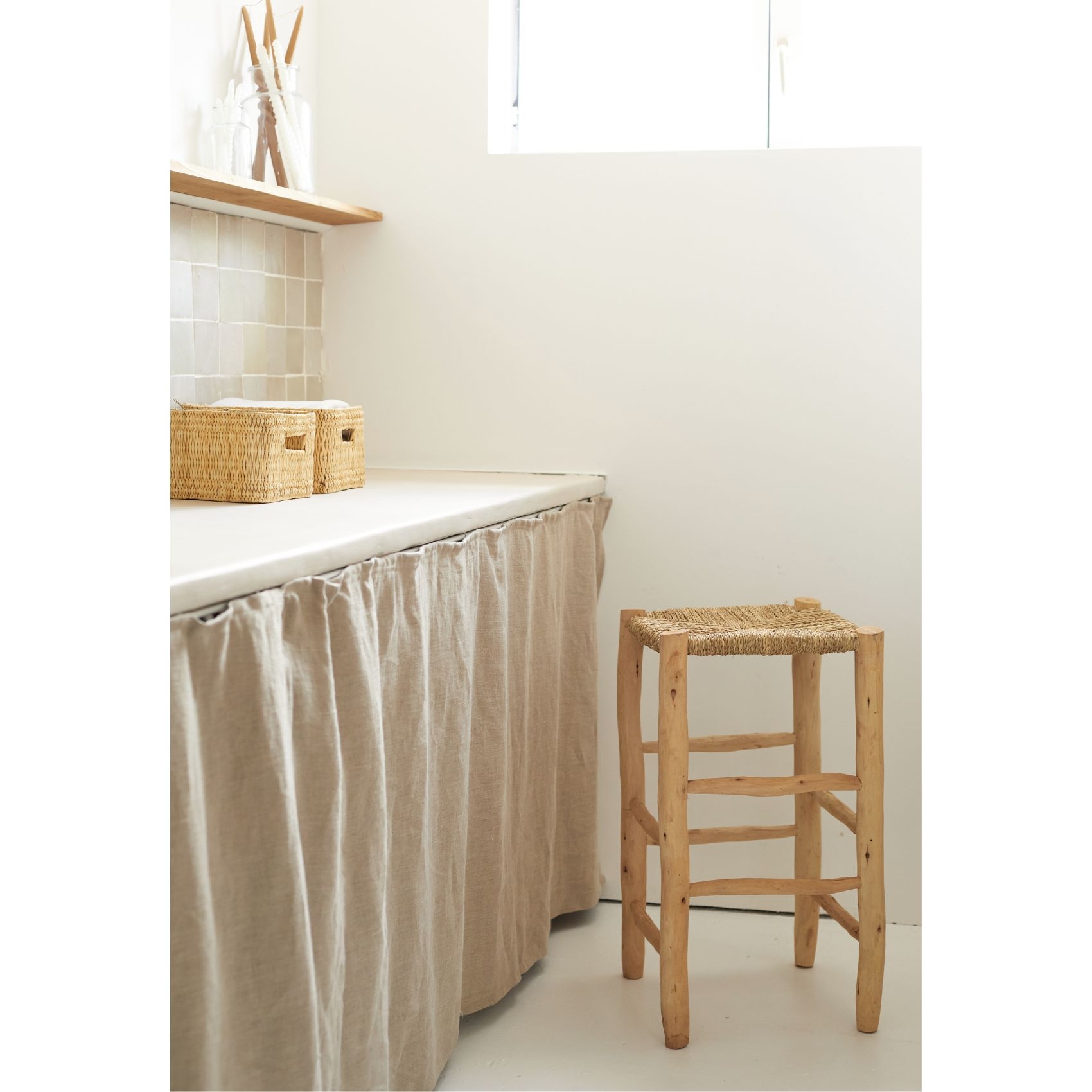 Tabouret de bar bois et doum — vue 5