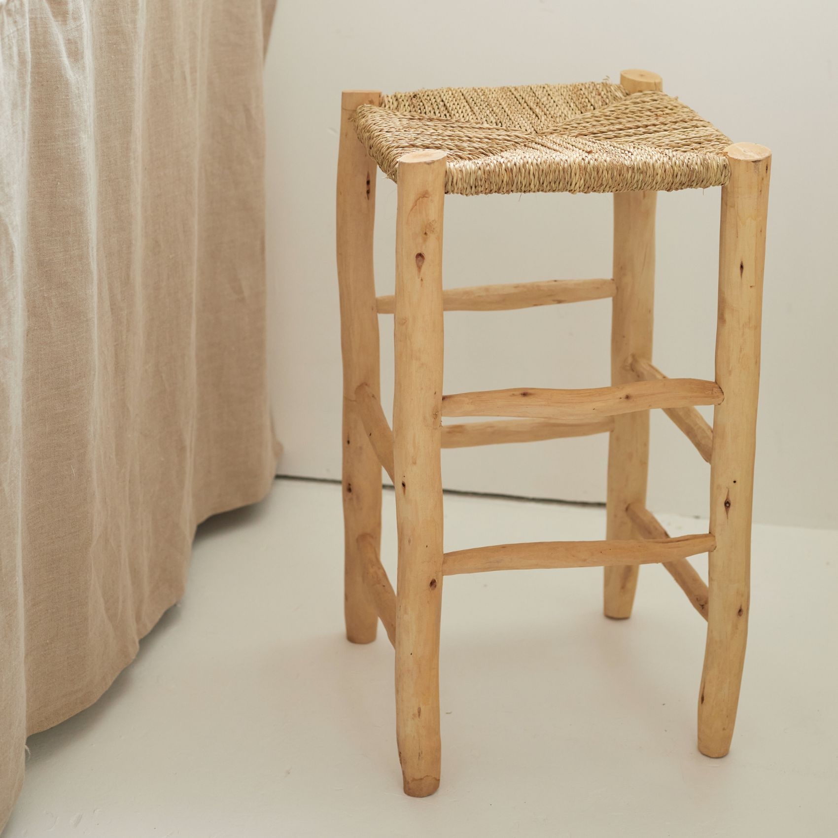 Tabouret de bar bois et doum — vue 3