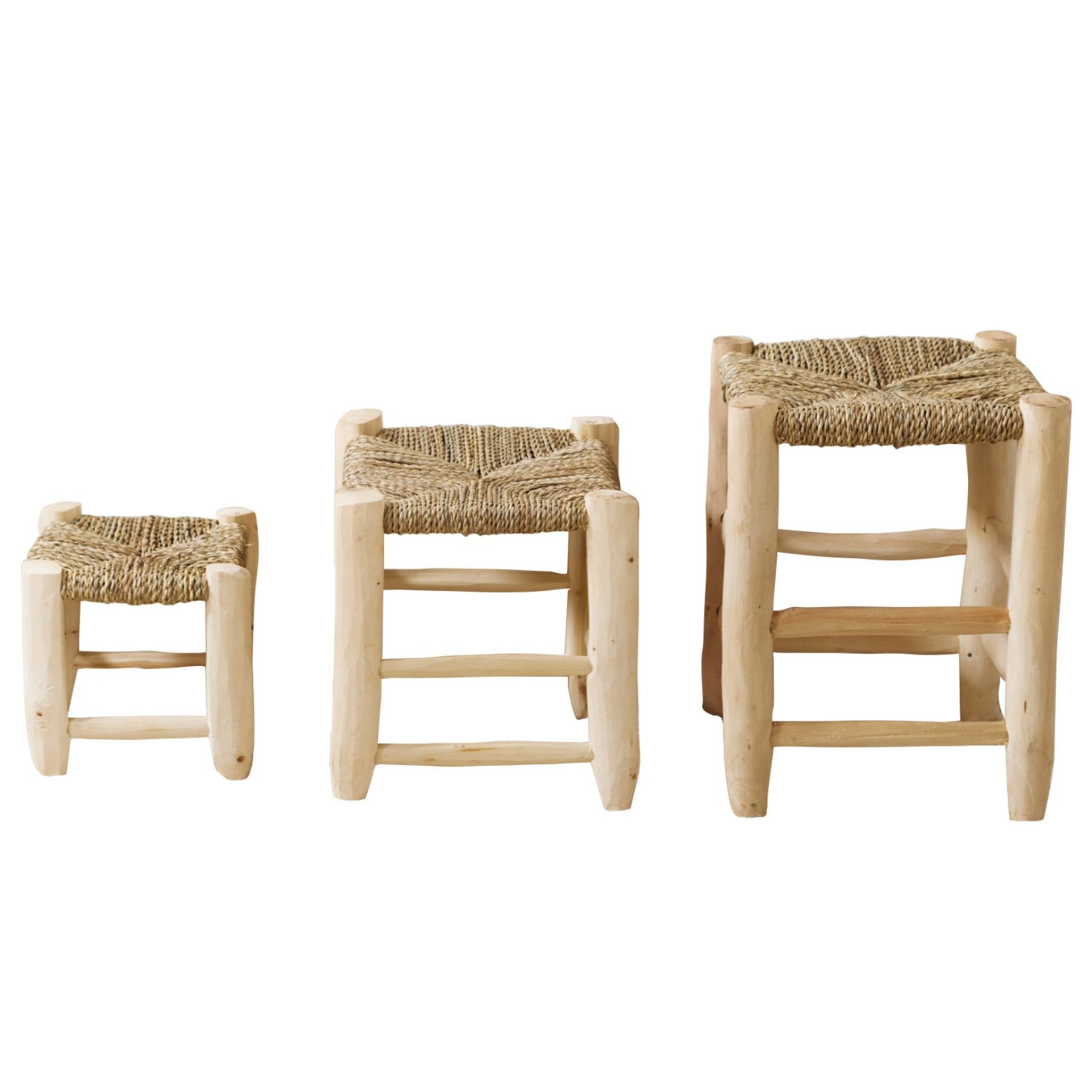 Tabouret Marocain bois de laurier — vue 3