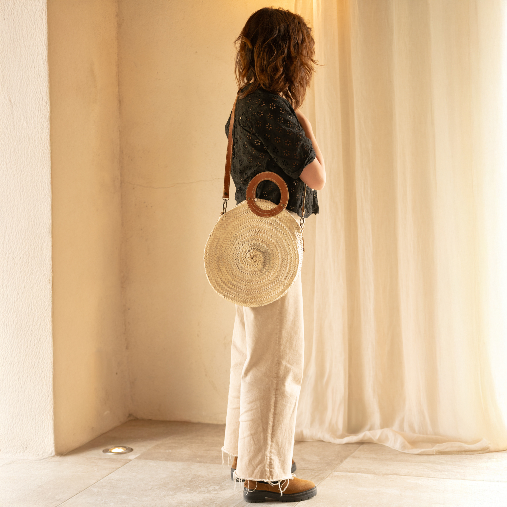 Panier rond anse cuir — vue 4
