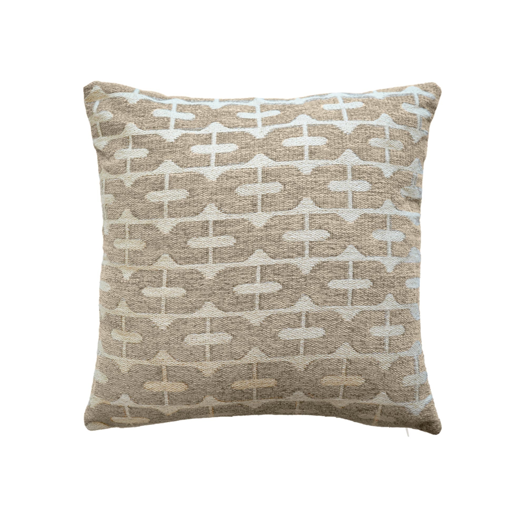 Coussin décoratif déhoussable en jacquard à motif géométrique