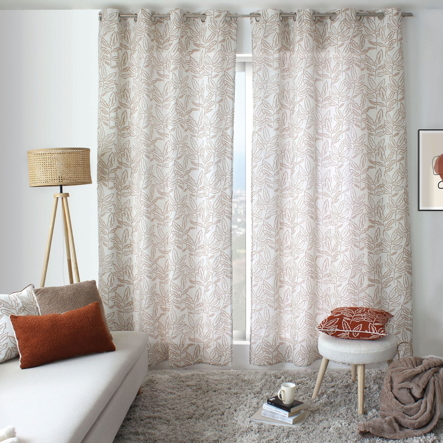 Rideau à oeillets en coton recyclé Chambray — vue 3