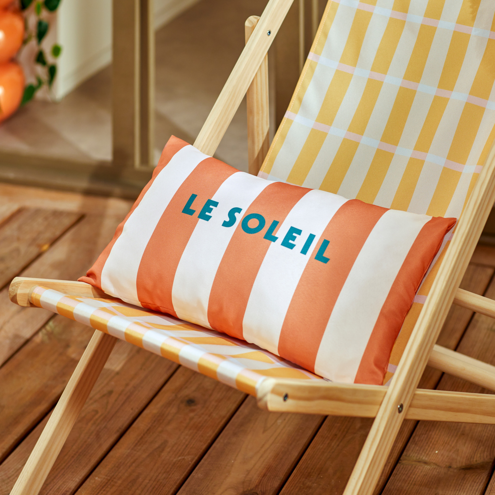 Coussin extérieur rayé Le soleil — vue 6