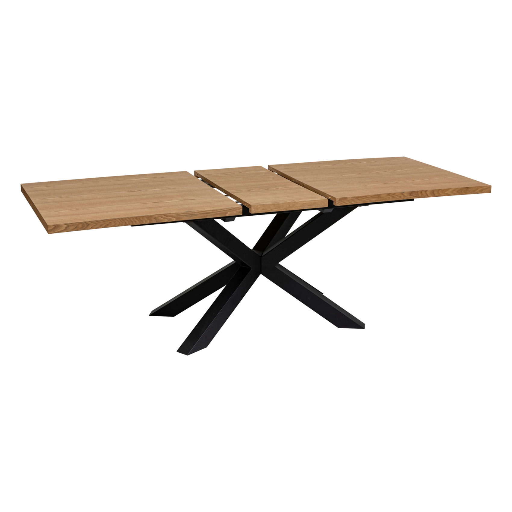 Table à manger extensible aspect bois avec piètement croisé — vue 6