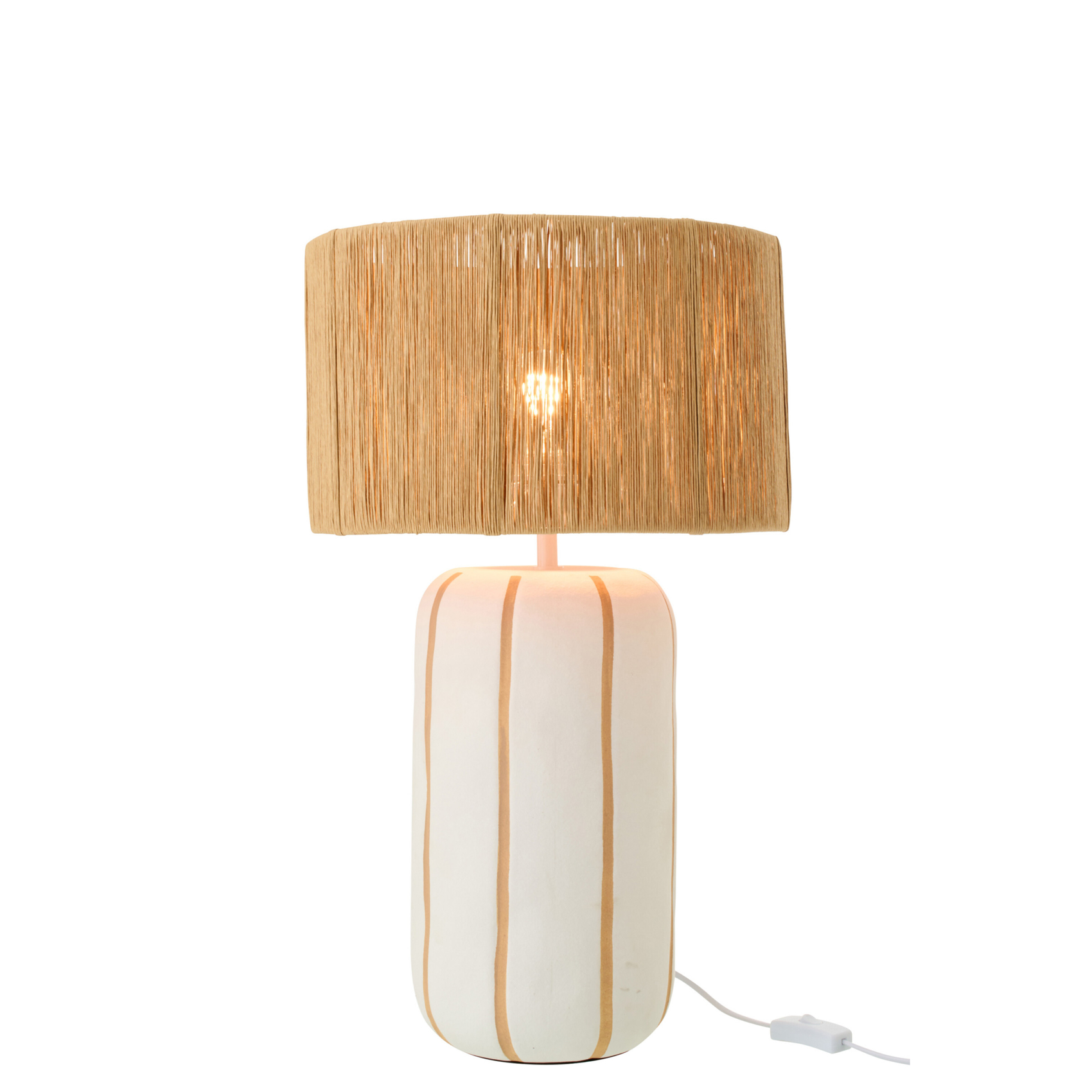 Lampe à poser en poterie avec abat-jour cylindrique — vue 5