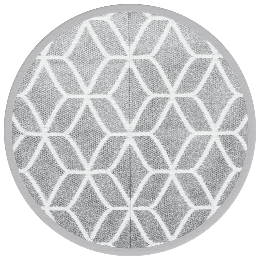 Tapis d'extérieur rond motif géométrique