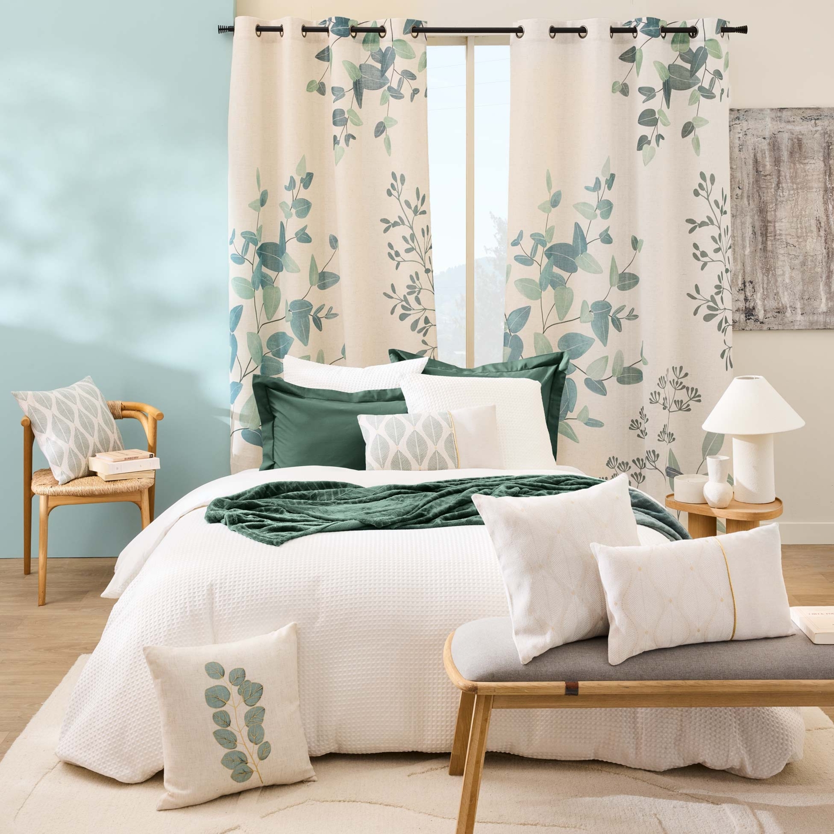 Parure de lit en microfibre gaufrée motif nid d’abeille — vue 6