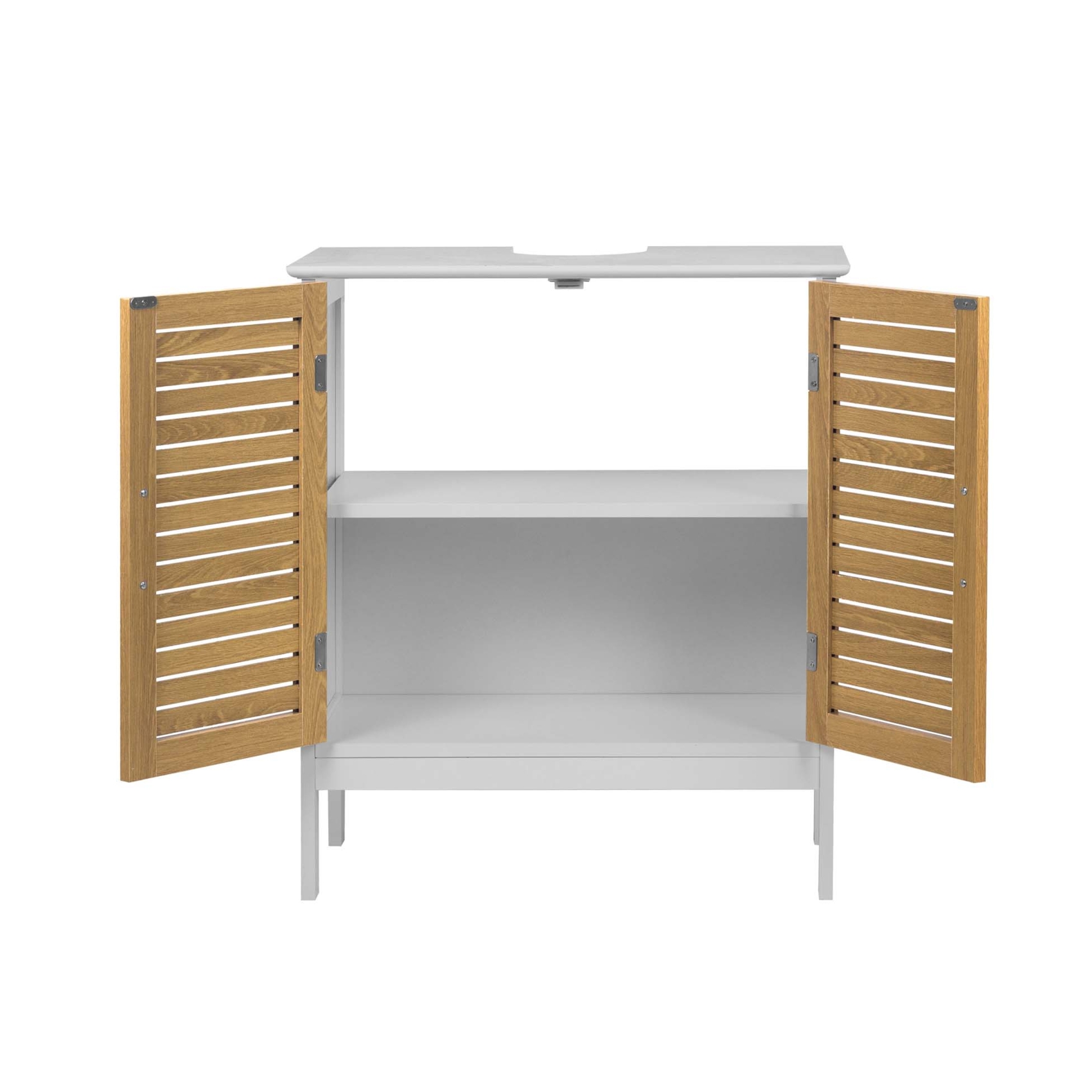 Meuble sous vasque de salle de bain avec portes persiennées — vue 5