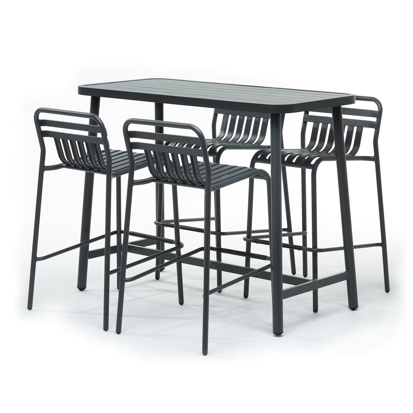 Tabouret extérieur haut avec dossier — vue 3