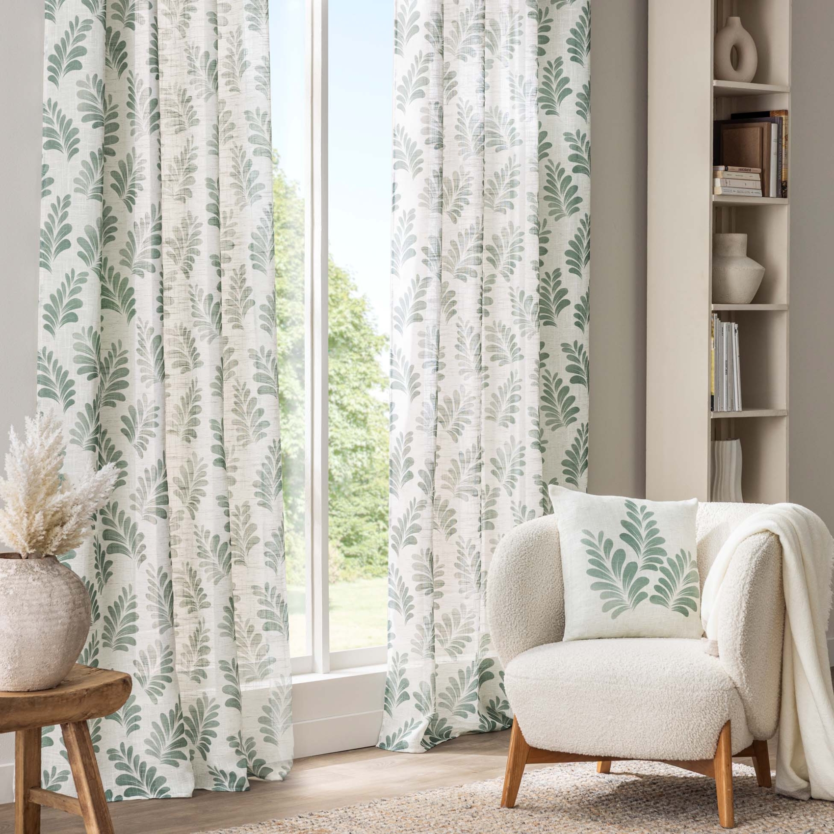 Coussin polylin imprimé feuillage — vue 3