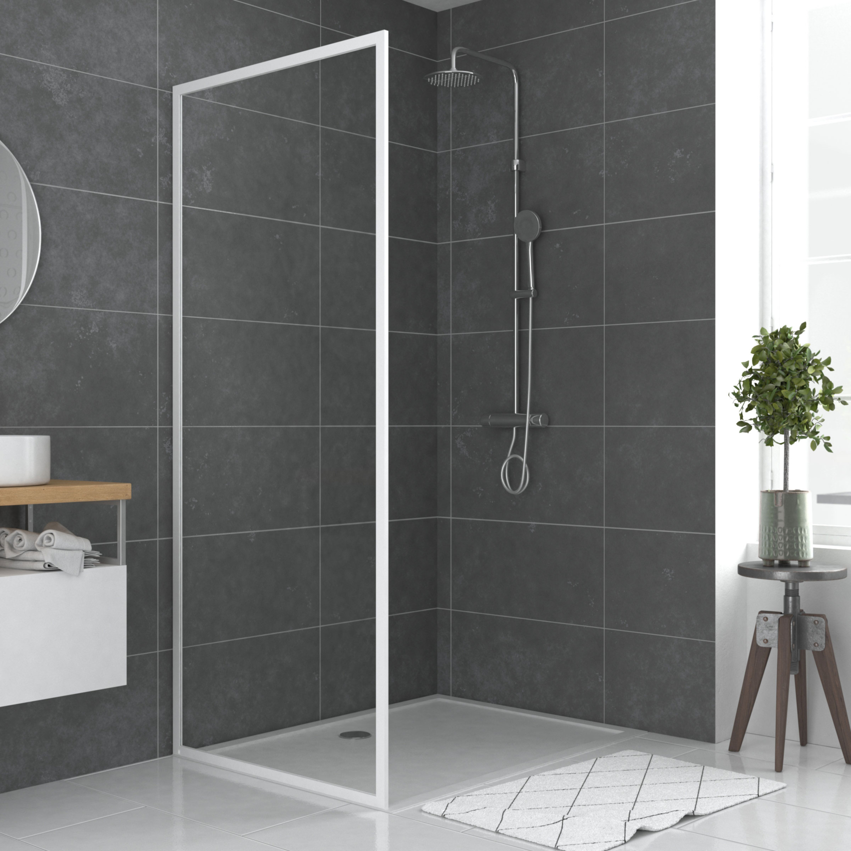 Paroi de retour pour douche en verre trempé — vue 5