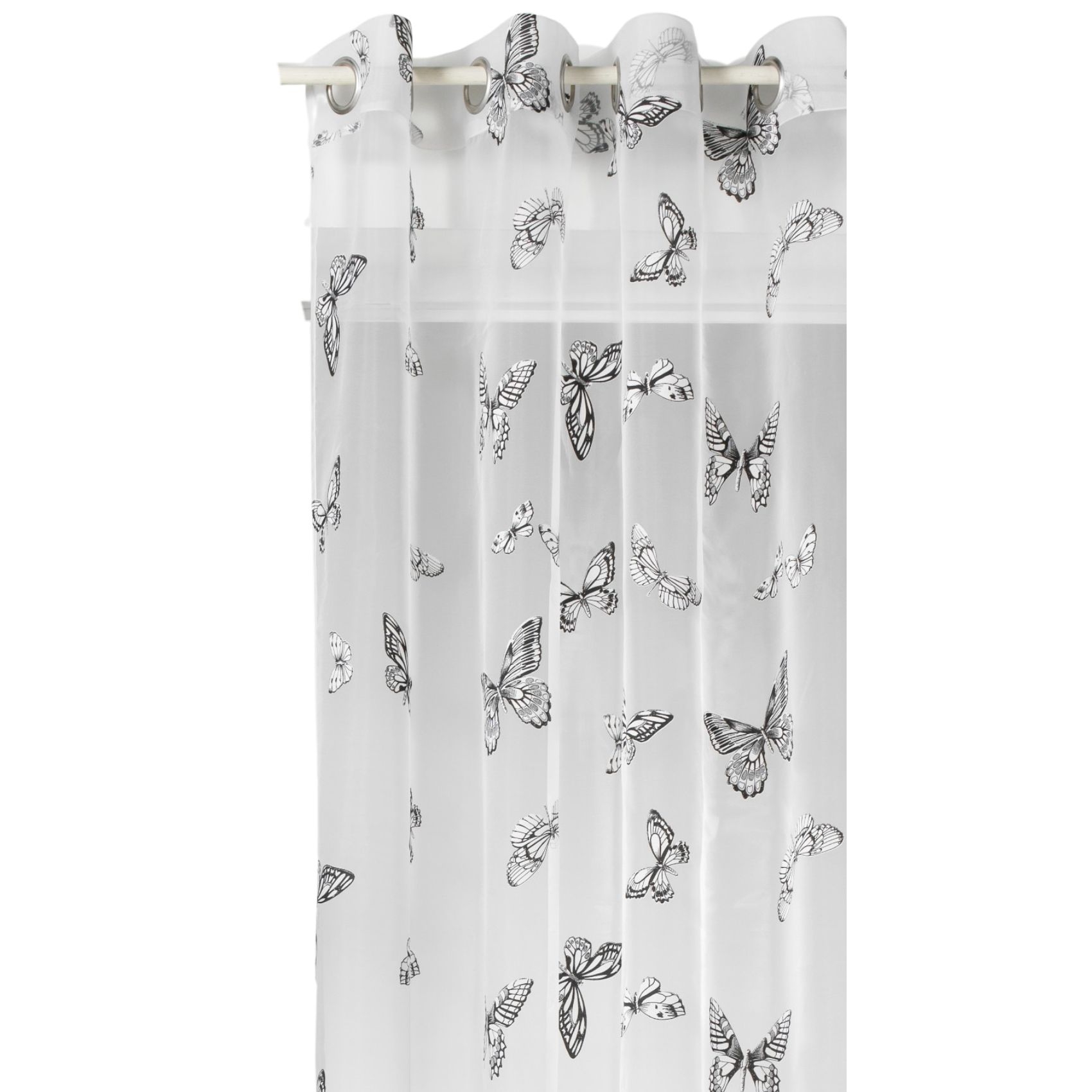 Voilage à œillets à motif papillons — vue 3