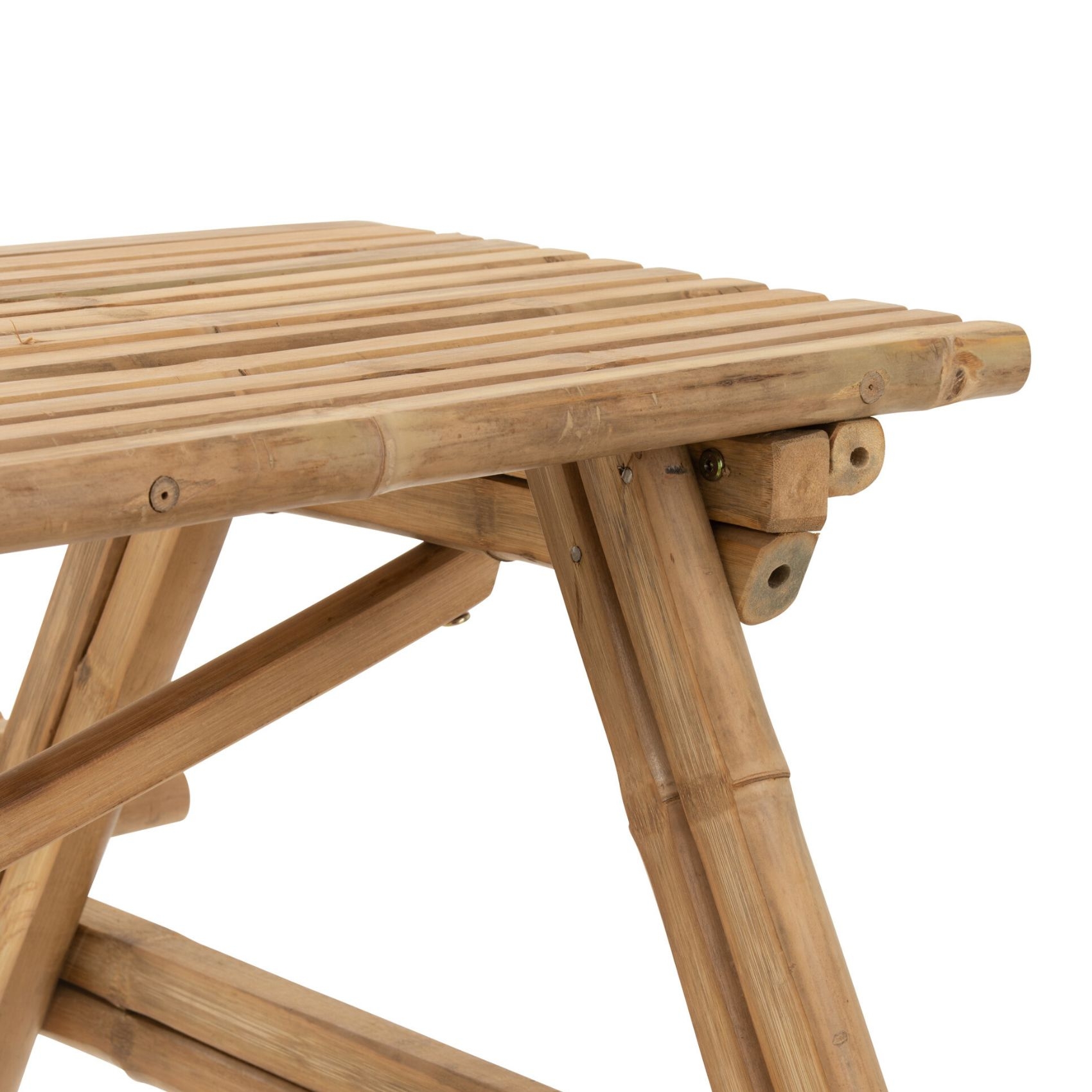 Table de pique-nique en bambou naturel — vue 5