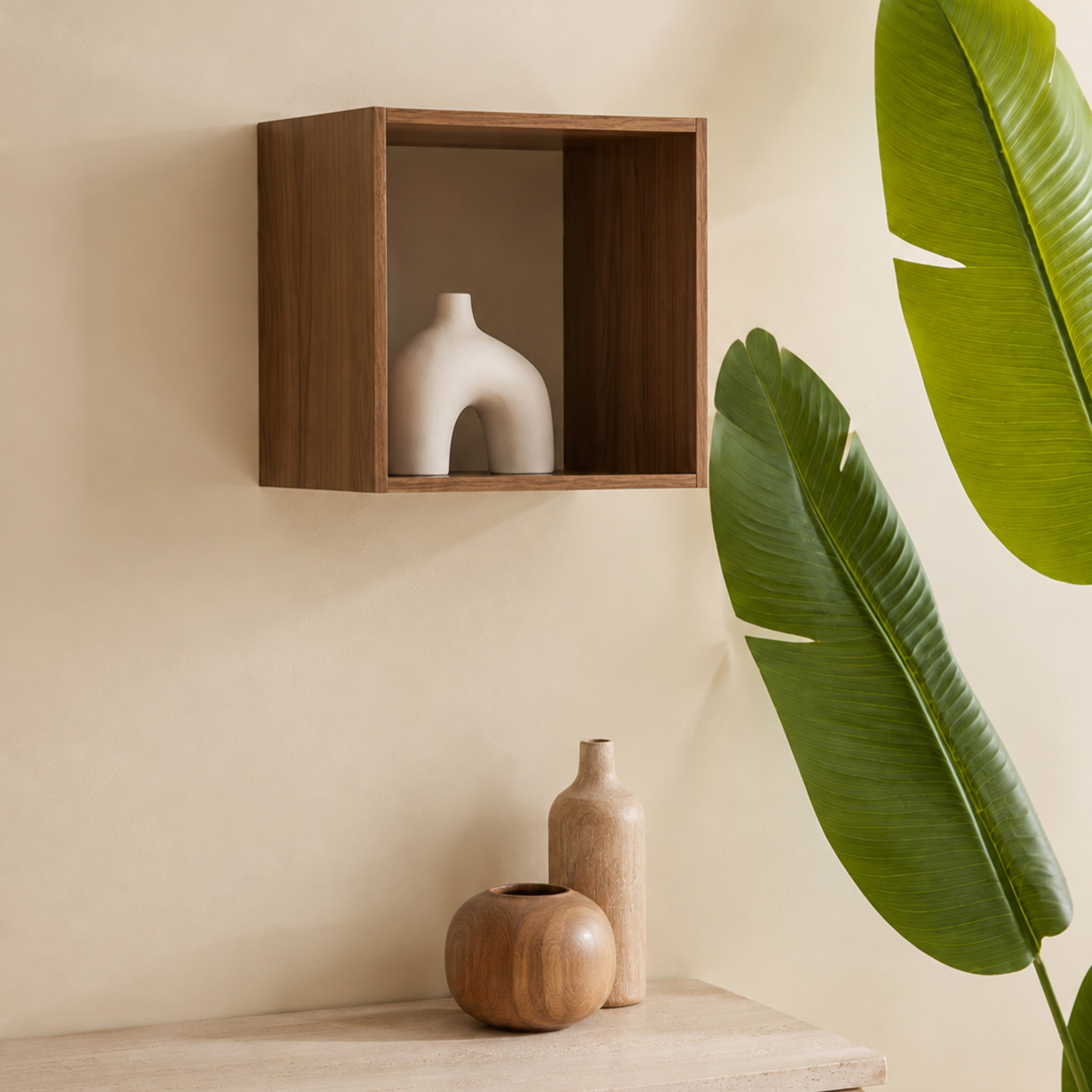 Etagère 1 case en panneau de particules effet bois — vue 4