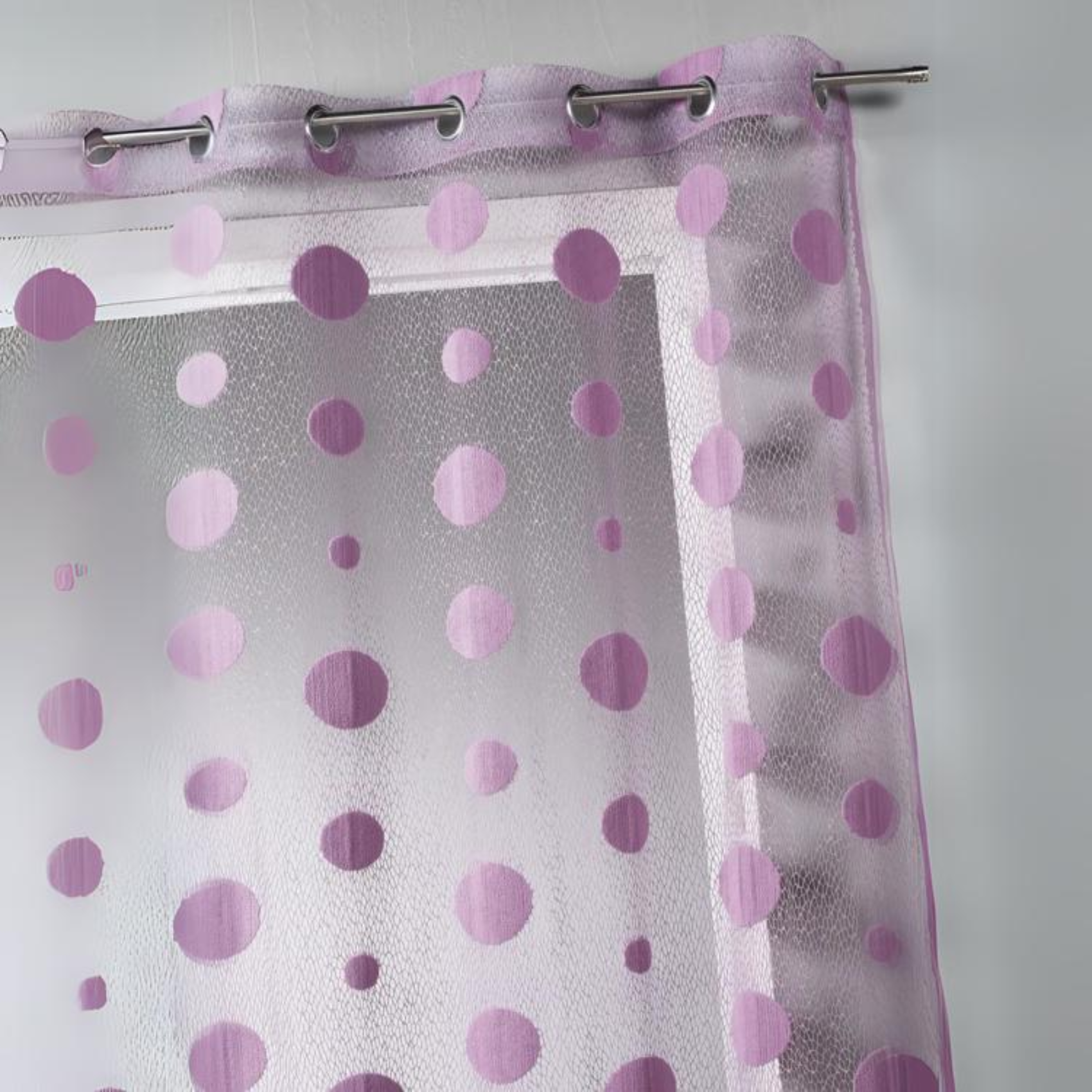 Voilage en maille effet éponge et filet — vue 3