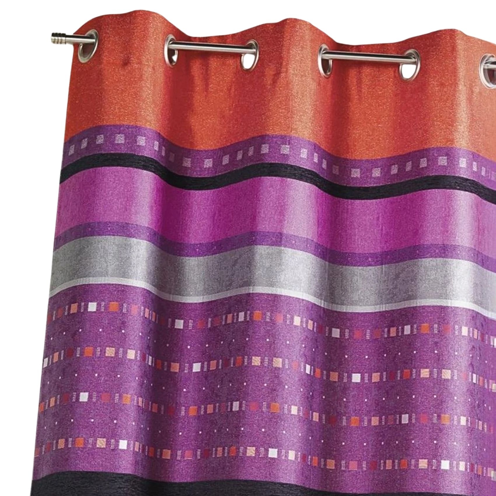 Rideau en jacquard à rayures horizontales graphiques — vue 3