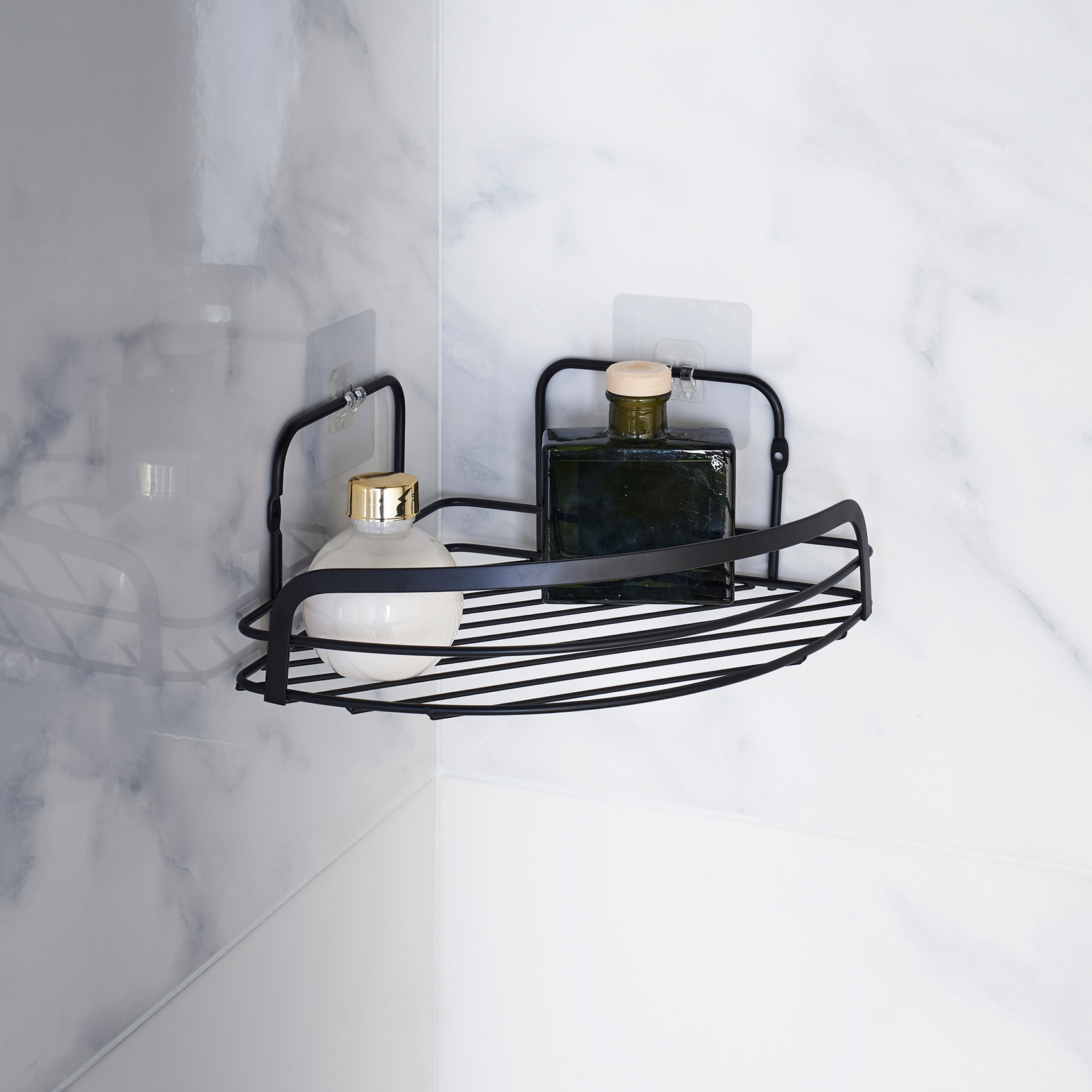 Panier d'angle de douche noir — vue 3