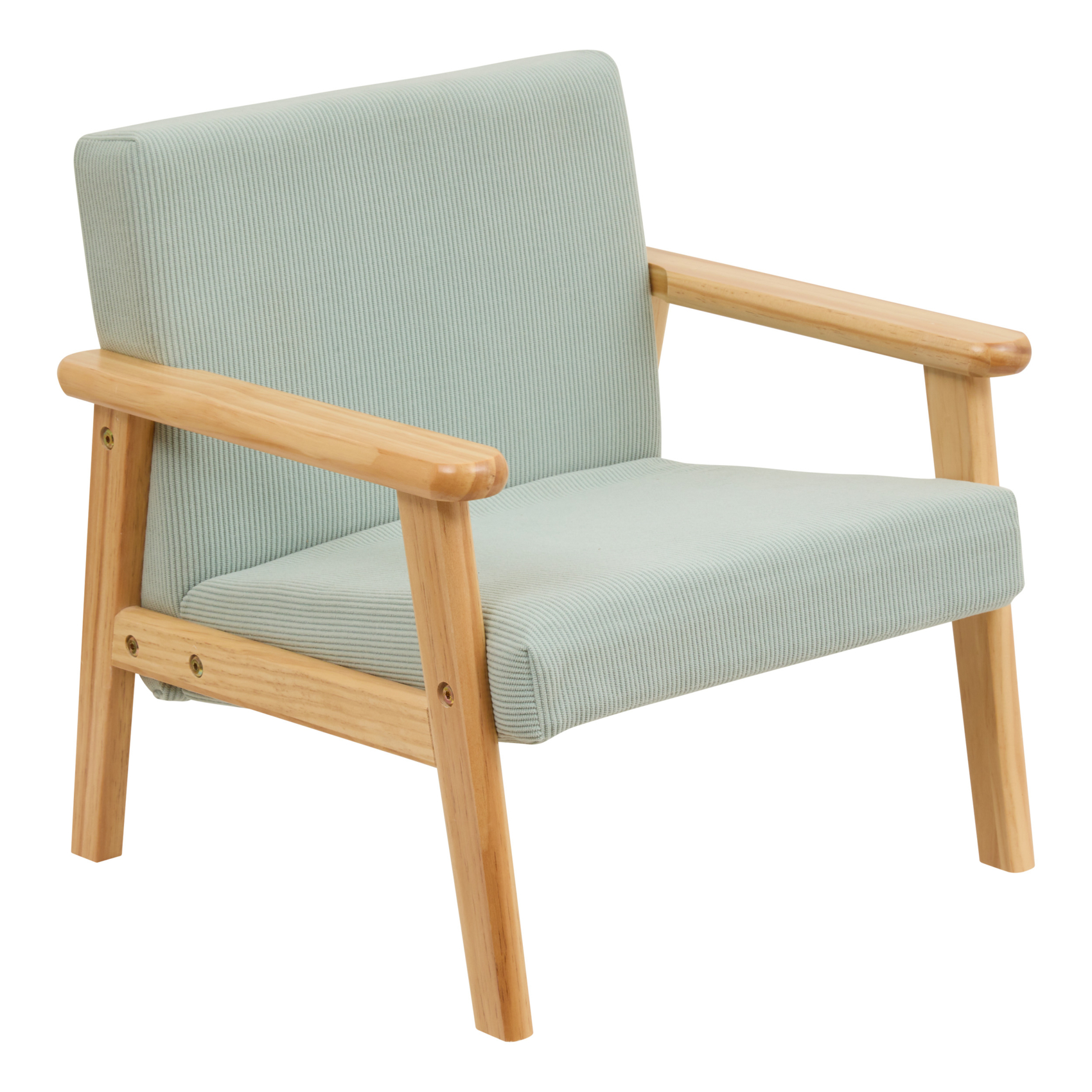 Fauteuil enfant en velours côtelé avec structure en bois